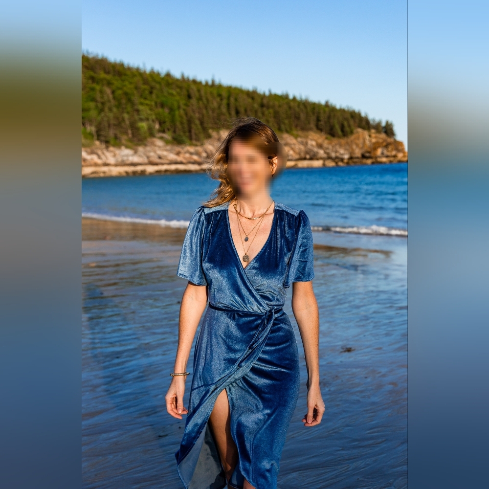 Baltic Born Deep Blue Velvet Dress